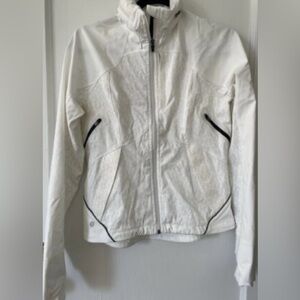 Lululemon rain jacket white logo size 10